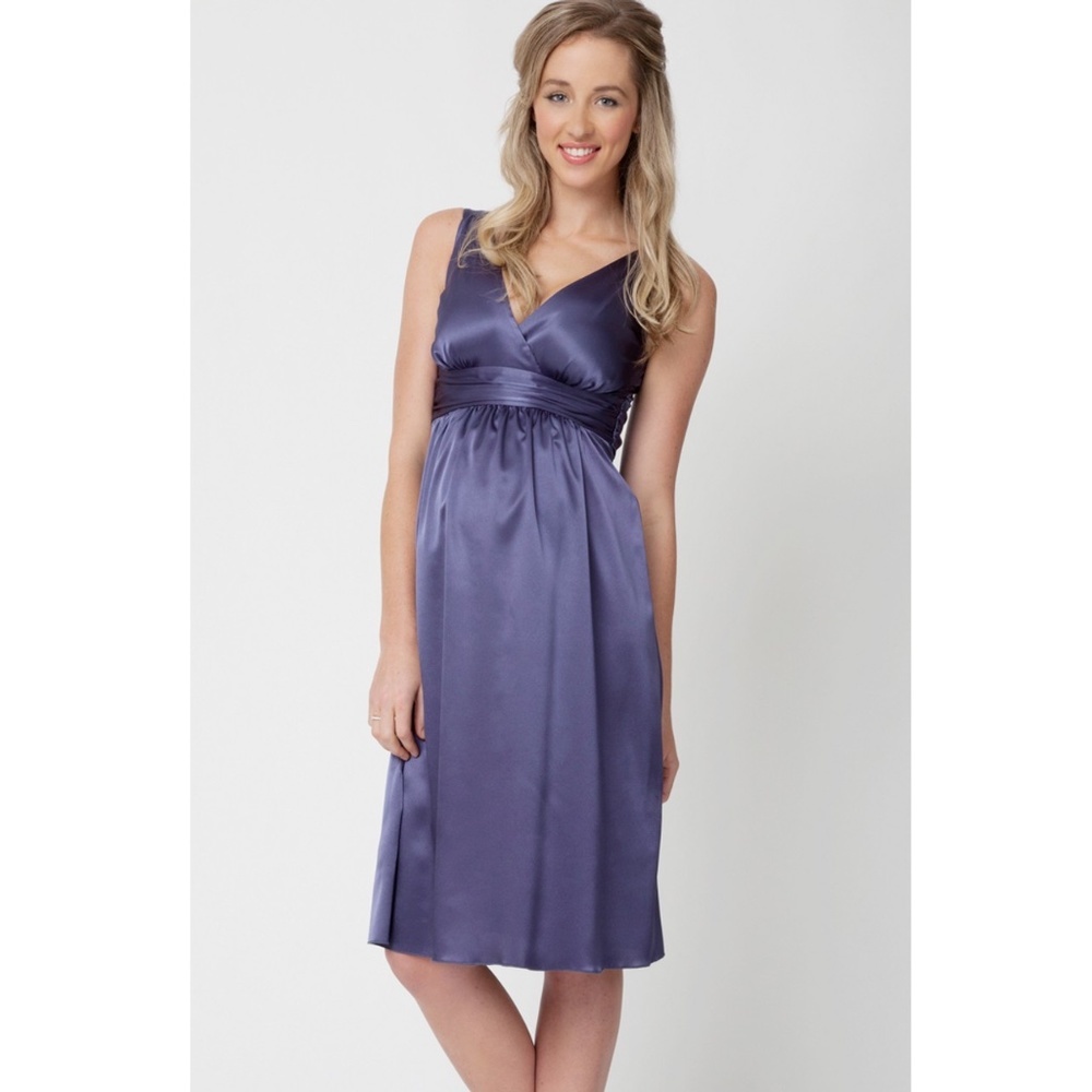 Ripe Limited Maternity Satin Light Green V-Neck Sleeveless Belted Dress P6842